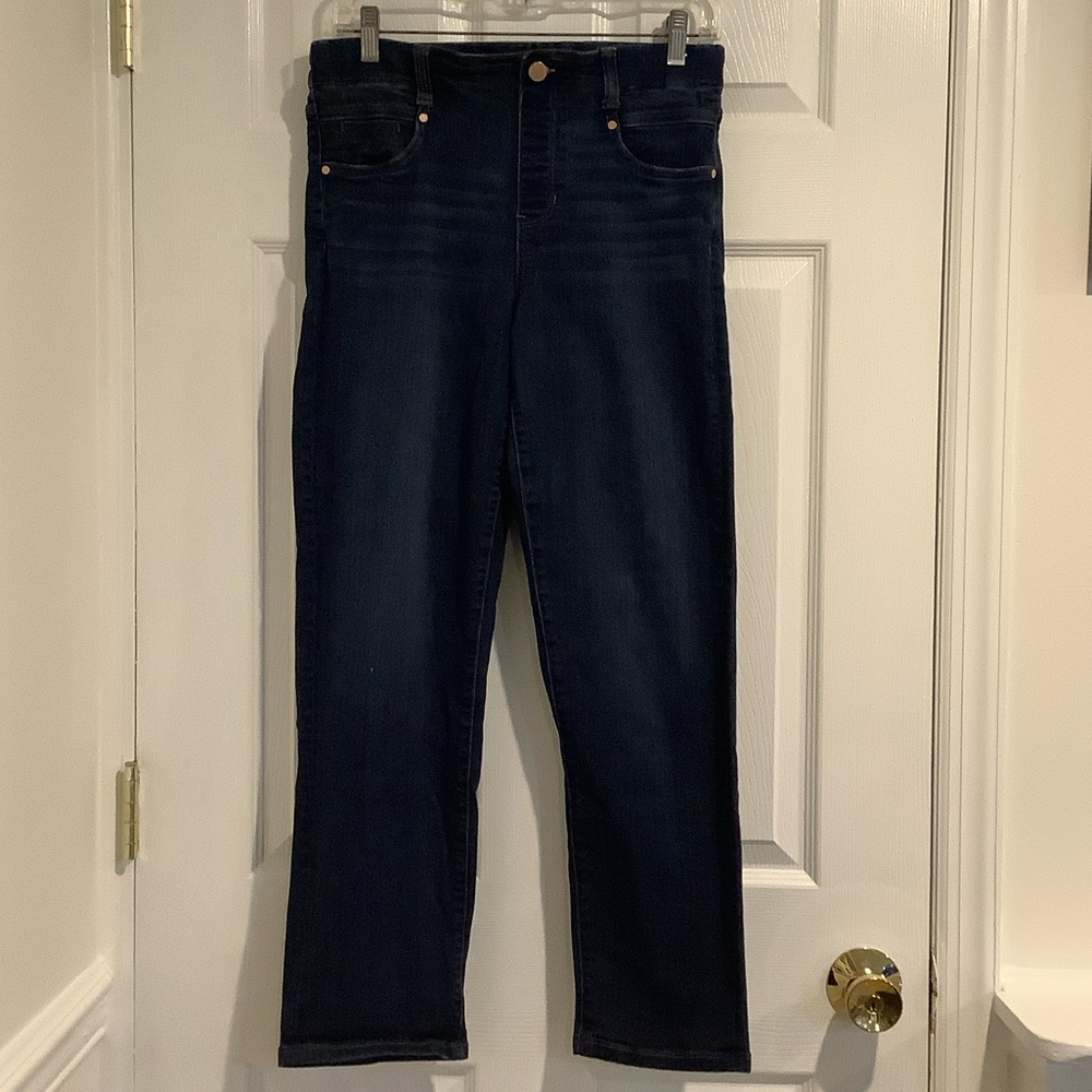 LIVERPOOL Pull On Stretch Straight Leg Dark Wash Jeggings Casual Denim Jean 8/29
